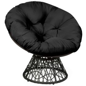 Rattan Papasan Chair Ergonomic 360-Degree Swivel with Soft Cushion