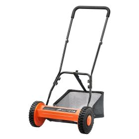 16" Manual Push Reel Lawn Mower 5-Blade Adjustable Height Grass Catcher 2 Wheels