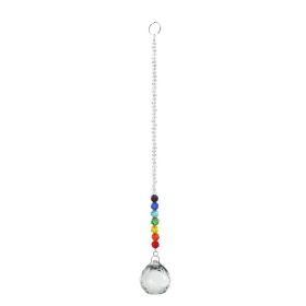 1pc Garden Plant Bird Repelling Tool; Clear Hanging Crystals Rainbow Suncatcher; Prism Pendant Ornament With Colorful Chain For Home And Garden D (size: 23cm/9.06in)