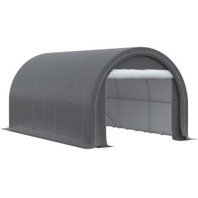 Outsunny 10' x 16' Carport, Heavy Duty Portable Garage Storage Tent with Large Zippered Door, Anti-UV PE Canopy Cover for Car, Truck, Boat, Motor (Color: as Pic)